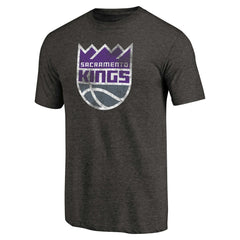 Sacramento Kings Distressed Logo Tri-Blend T-Shirt Black - NBA