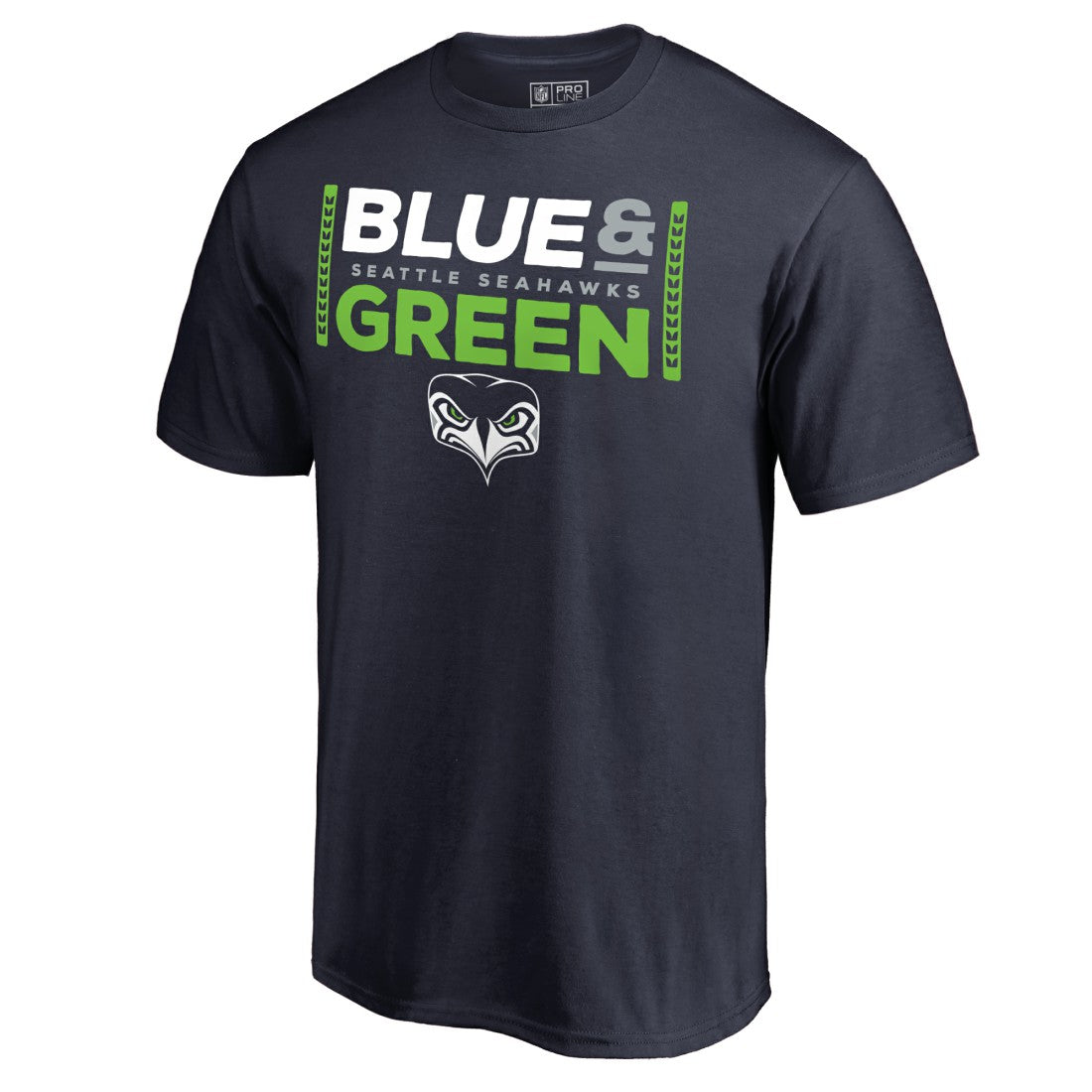 Seattle Seahawks Alternate Team Logo Gear Blue & Green T-Shirt College Navy | NFL