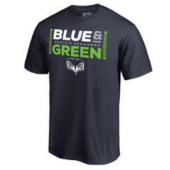 Seattle Seahawks Alternate Team Logo Gear Blue & Green T-Shirt College Navy | NFL