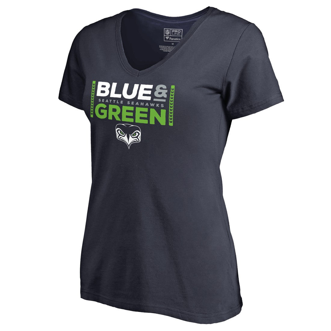 Seattle Seahawks Women's Alternate Team Logo V-Neck T-Shirt Navy | NFL