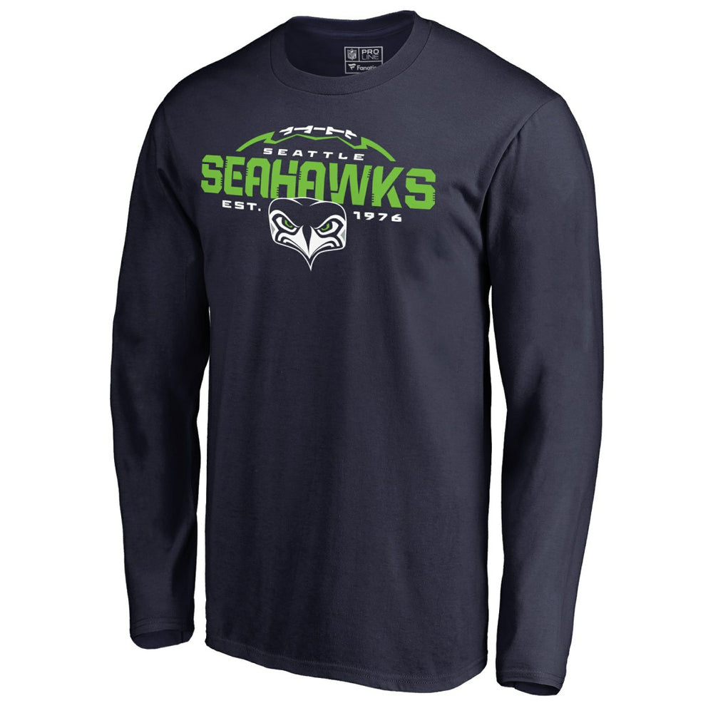 Seattle Seahawks Alternate Team Logo Gear Flea Flicker Long Sleeve T-Shirt College Navy | NFL