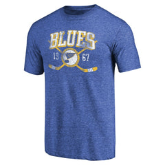 St. Louis Blues Vintage Collection Line Shift Tri-Blend T-Shirt - Royal - NHL