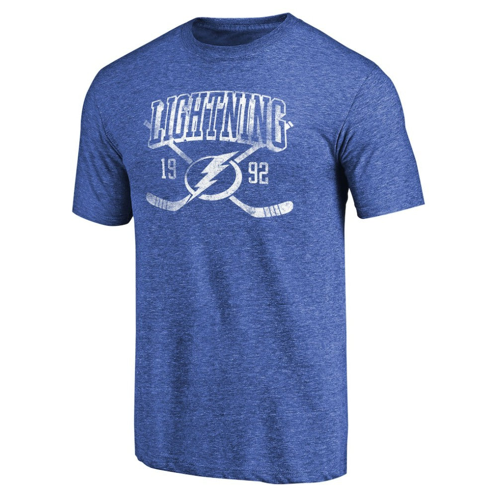 Tampa Bay Lightning Vintage Collection Line Shift Tri-Blend T-Shirt - Heathered Blue - NHL