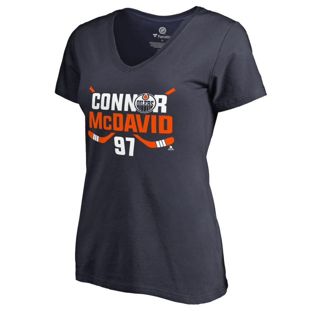Connor McDavid Edmonton Oilers Women's Hometown Collection CM97 V-Neck T-Shirt - Navy - NHL