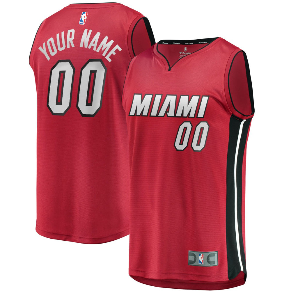 Miami Heat Youth Fast Break Replica Custom Jersey Red Statement Edition - NBA