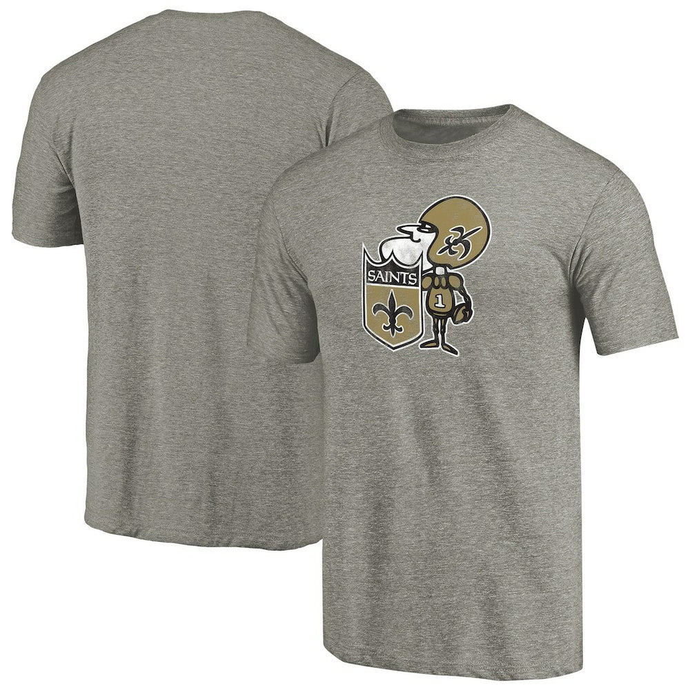 New Orleans Saints Throwback Logo Tri-Blend T-Shirt Ash | NFL