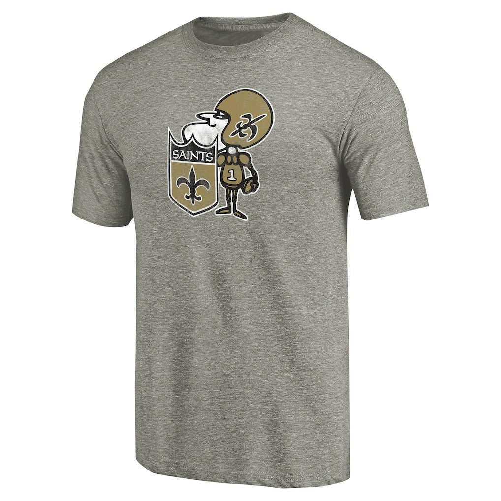 New Orleans Saints Throwback Logo Tri-Blend T-Shirt Ash | NFL