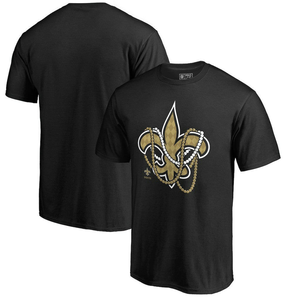 New Orleans Saints Beads Hometown Collection T-Shirt Black | NFL