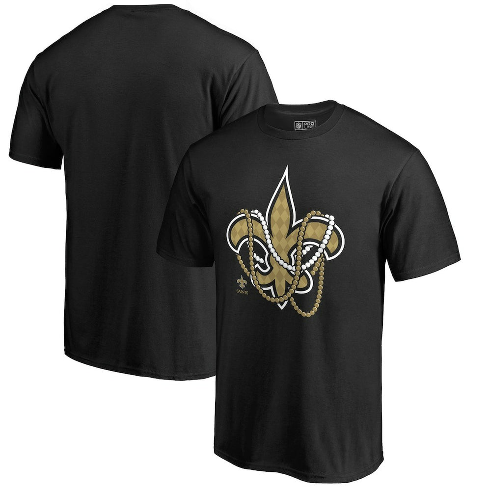New Orleans Saints Beads Hometown Collection T-Shirt Black | NFL
