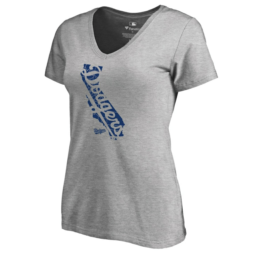 Los Angeles Dodgers Women's Hometown Collection Knockout State V-Neck T-Shirt - MLB