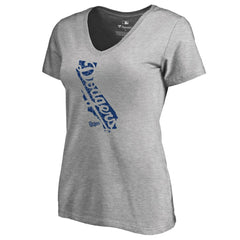Los Angeles Dodgers Women's Hometown Collection Knockout State V-Neck T-Shirt - MLB