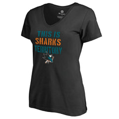 San Jose Sharks Women's Fan Favorite Team Slogan V-Neck T-Shirt - Black - NHL
