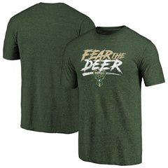 Milwaukee Bucks Fear the Deer Hometown Collection Tri-Blend T-Shirt Green - NBA