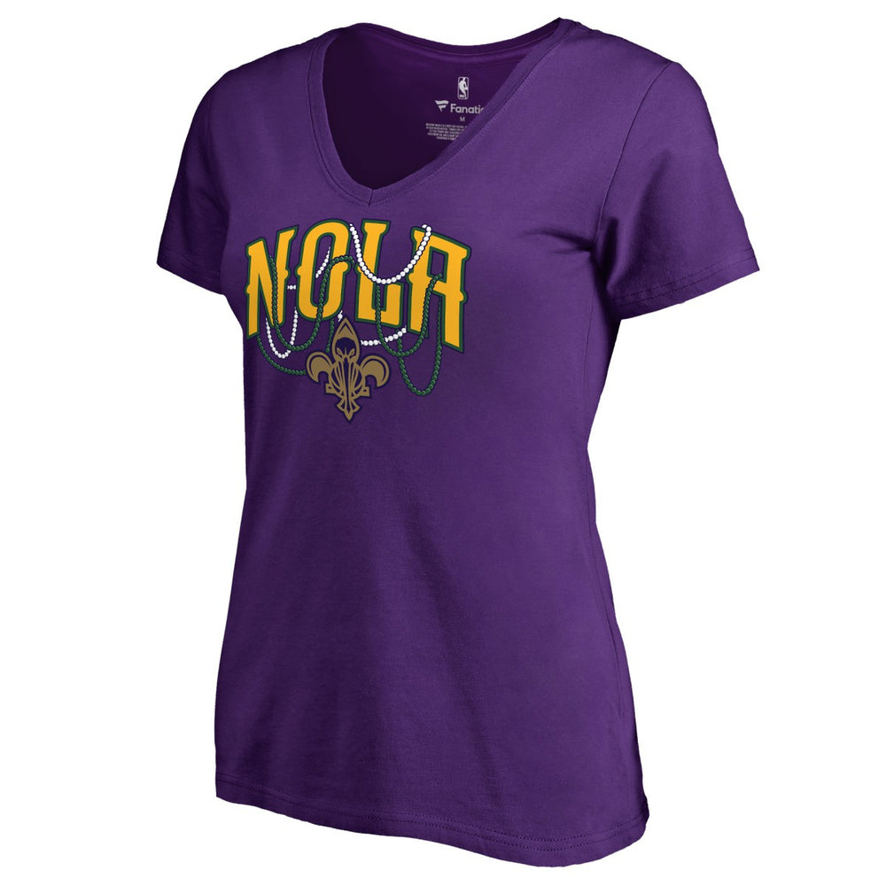 New Orleans Pelicans Women's NOLA Beads Hometown Collection T-Shirt Purple - NBA