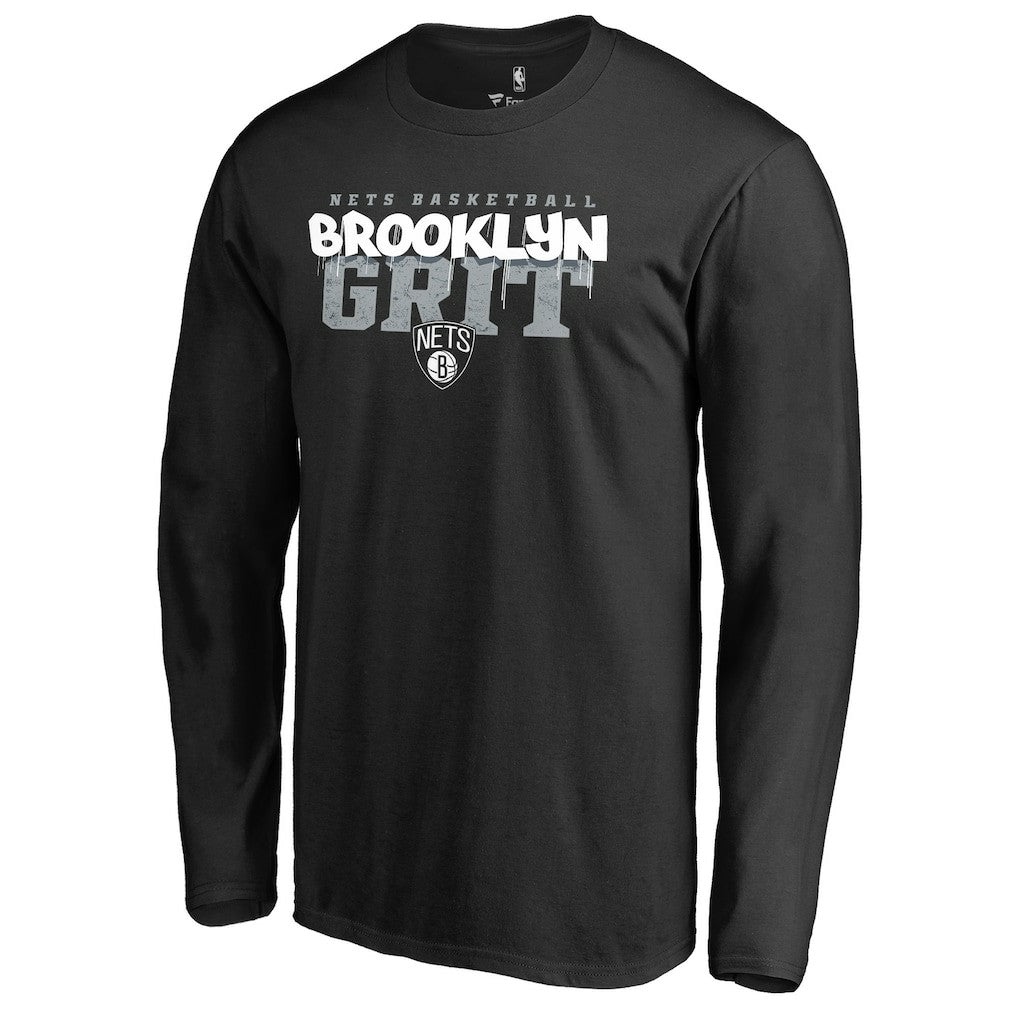 Brooklyn Nets Street Grit Hometown Collection Long Sleeve T-Shirt Black - NBA