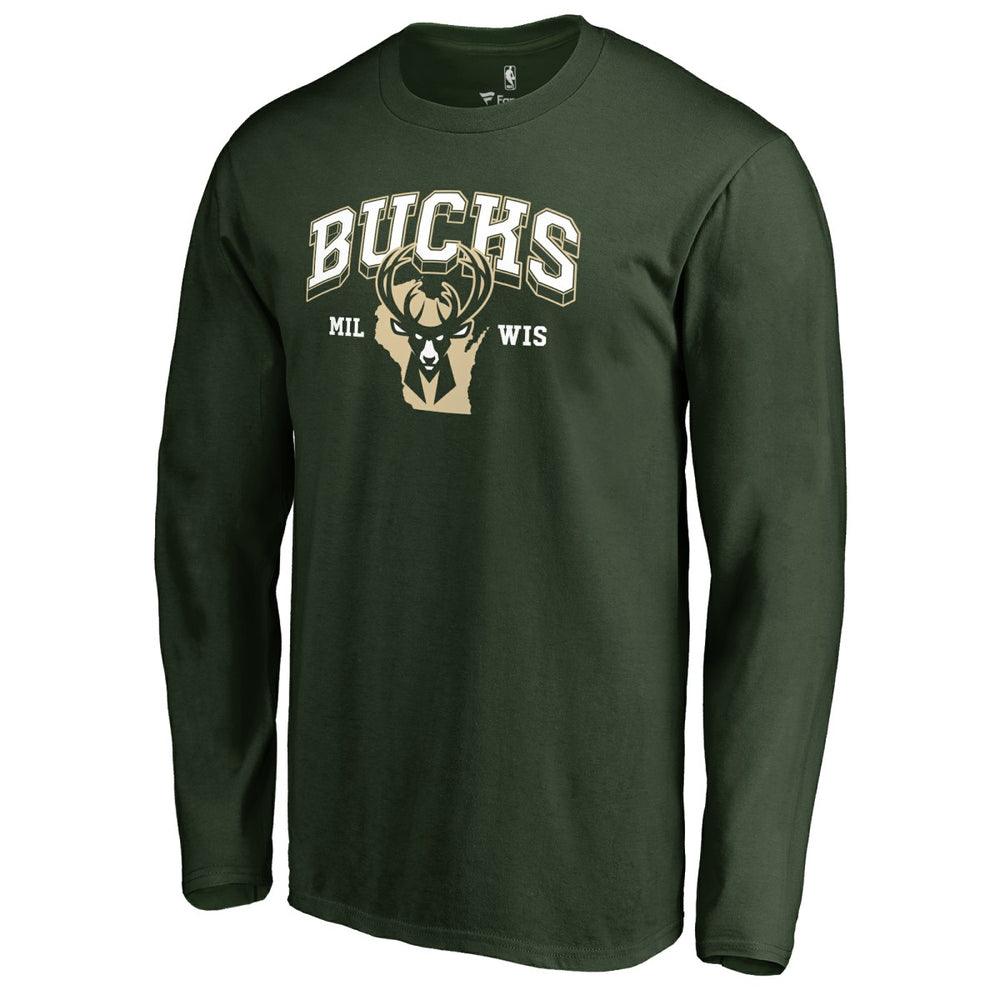 Milwaukee Bucks Wisconsin Basketball Hometown Collection Long Sleeve T-Shirt Green - NBA