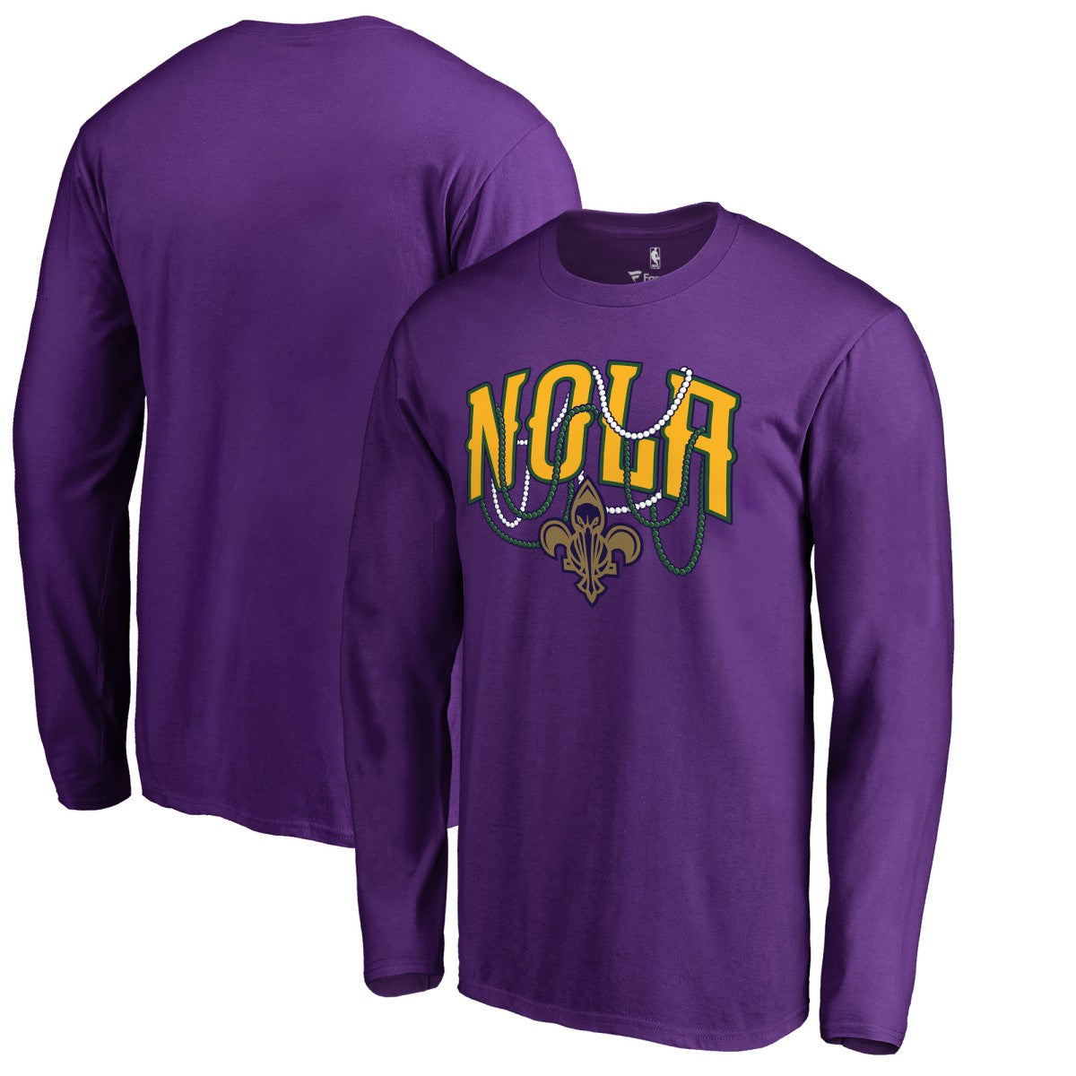 New Orleans Pelicans NOLA Beads Hometown Collection Long Sleeve T-Shirt Purple - NBA