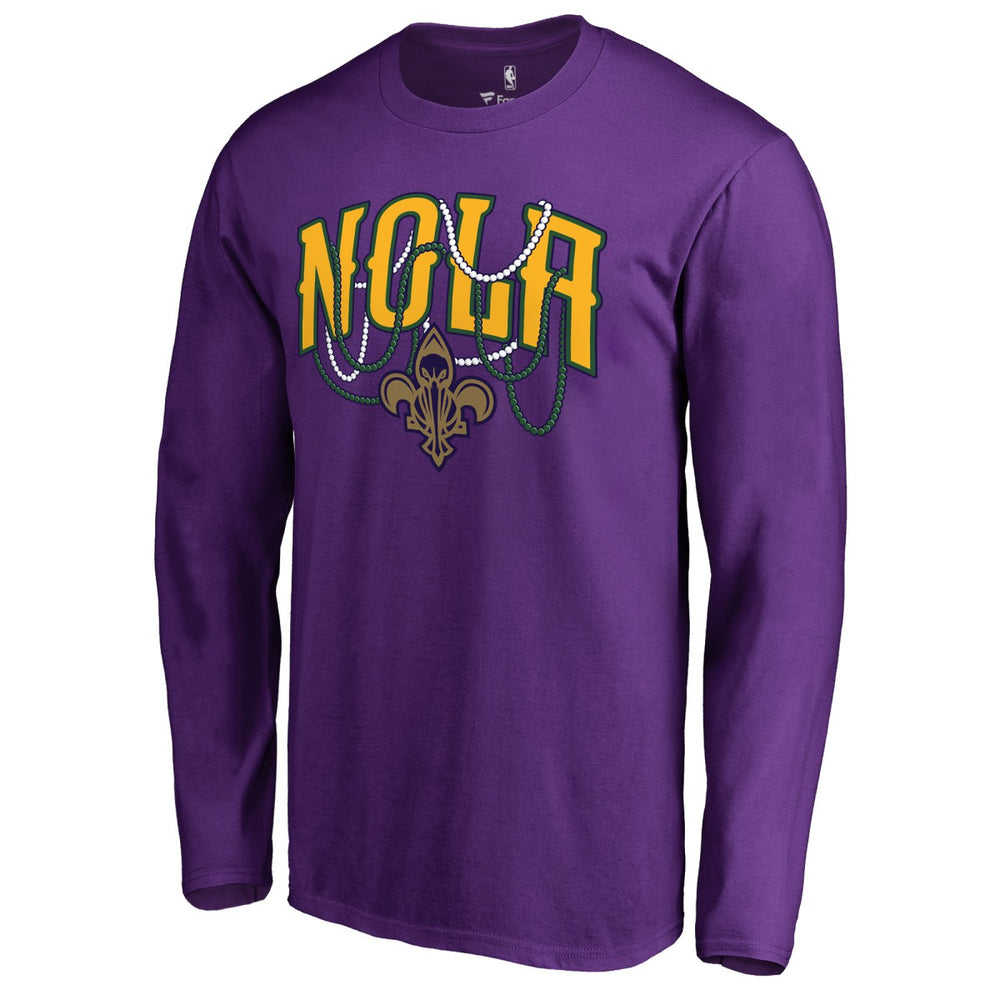 New Orleans Pelicans NOLA Beads Hometown Collection Long Sleeve T-Shirt Purple - NBA