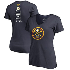 Nikola Jokic Denver Nuggets Women's Team Backer Name & Number V-Neck T-Shirt Navy - NBA