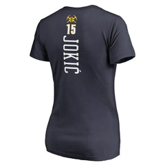 Nikola Jokic Denver Nuggets Women's Team Backer Name & Number V-Neck T-Shirt Navy - NBA