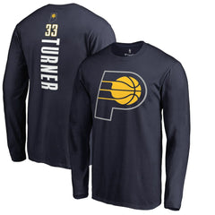 Myles Turner Indiana Pacers Long Sleeve Backer Name and Number T-Shirt Navy - NBA