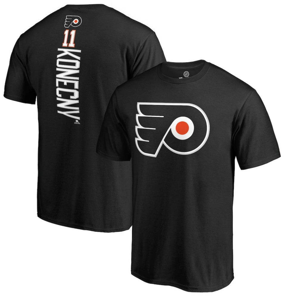 Travis Konecny Philadelphia Flyers Team Logo Backer Name & Number T-Shirt - Black - NHL
