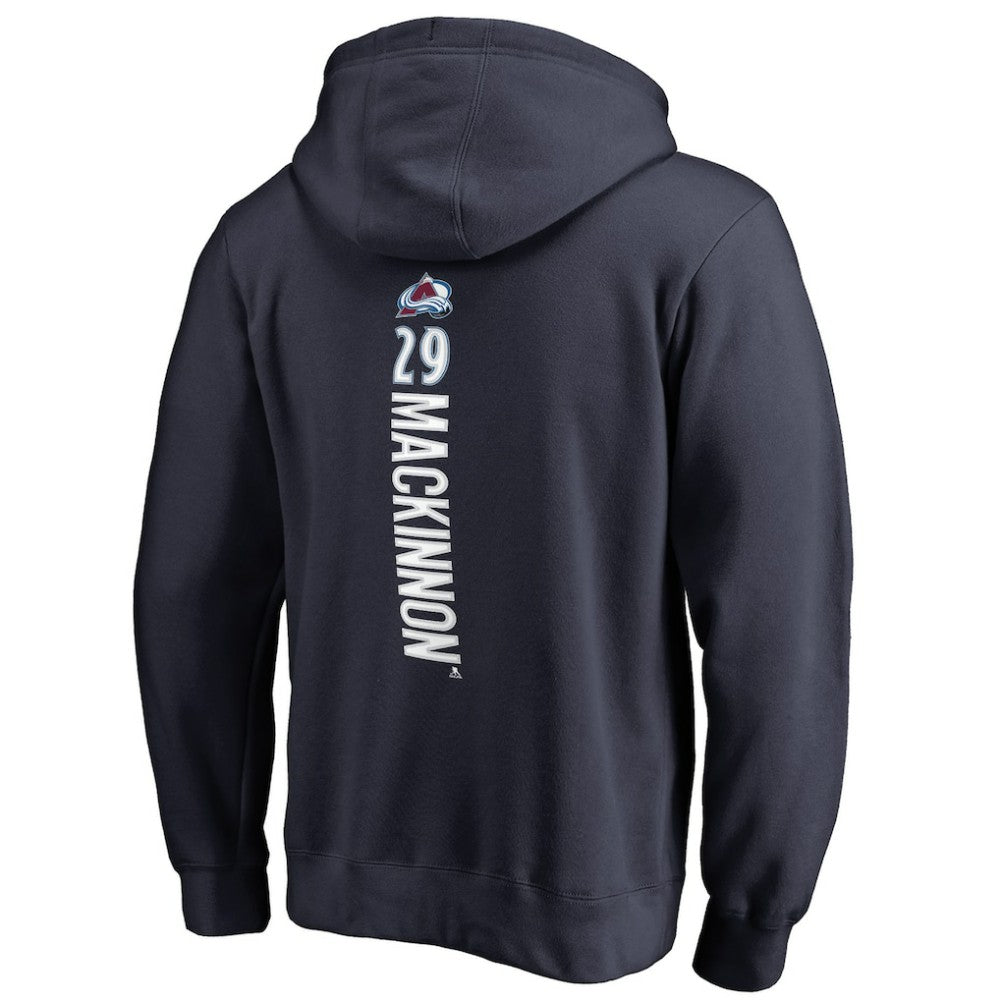 Nathan MacKinnon Colorado Avalanche Backer Name & Number Pullover Hoodie - Navy - NHL