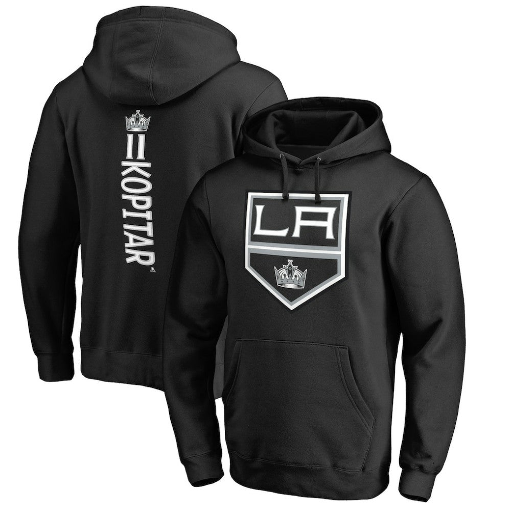 Anze Kopitar Los Angeles Kings Backer Name & Number Pullover Hoodie - Black - NHL