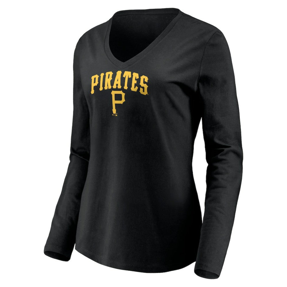 Pittsburgh Pirates Women's Cooperstown Collection Wahconah Long Sleeve V-Neck T-Shirt - MLB