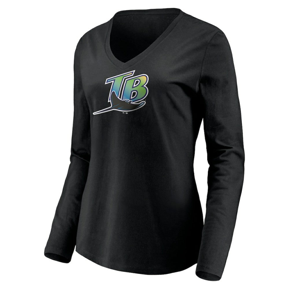 Tampa Bay Rays Women's Cooperstown Collection Wahconah Long Sleeve V-Neck T-Shirt - MLB