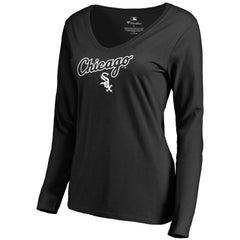 Chicago White Sox Women's Team Lockup Slim Fit Long Sleeve V-Neck T-Shirt - MLB