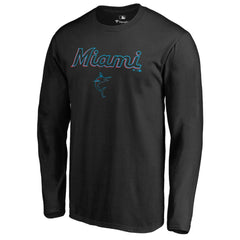 Miami Marlins Team Lockup Long Sleeve T-Shirt - MLB