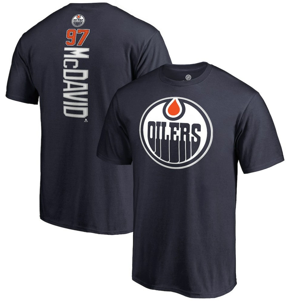 Connor McDavid Edmonton Oilers Backer Name & Number T-Shirt - Navy - NHL
