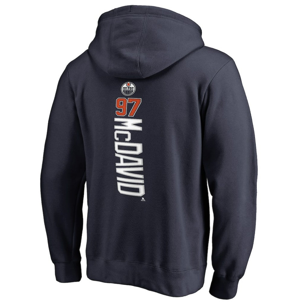 Connor McDavid Edmonton Oilers Backer Name & Number Pullover Hoodie - Navy - NHL