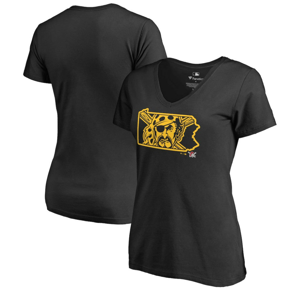 Pittsburgh Pirates Women's Hometown Collection Bucco State V-Neck T-Shirt - MLB