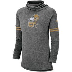New Orleans Saints Women's Historic Marks Long Sleeve Tri-Blend Funnel Sweatshirt Black | Nike for Sale