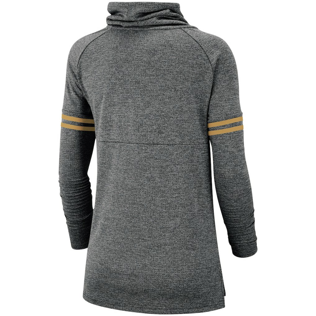 New Orleans Saints Women's Historic Marks Long Sleeve Tri-Blend Funnel Sweatshirt Black | Nike for Sale