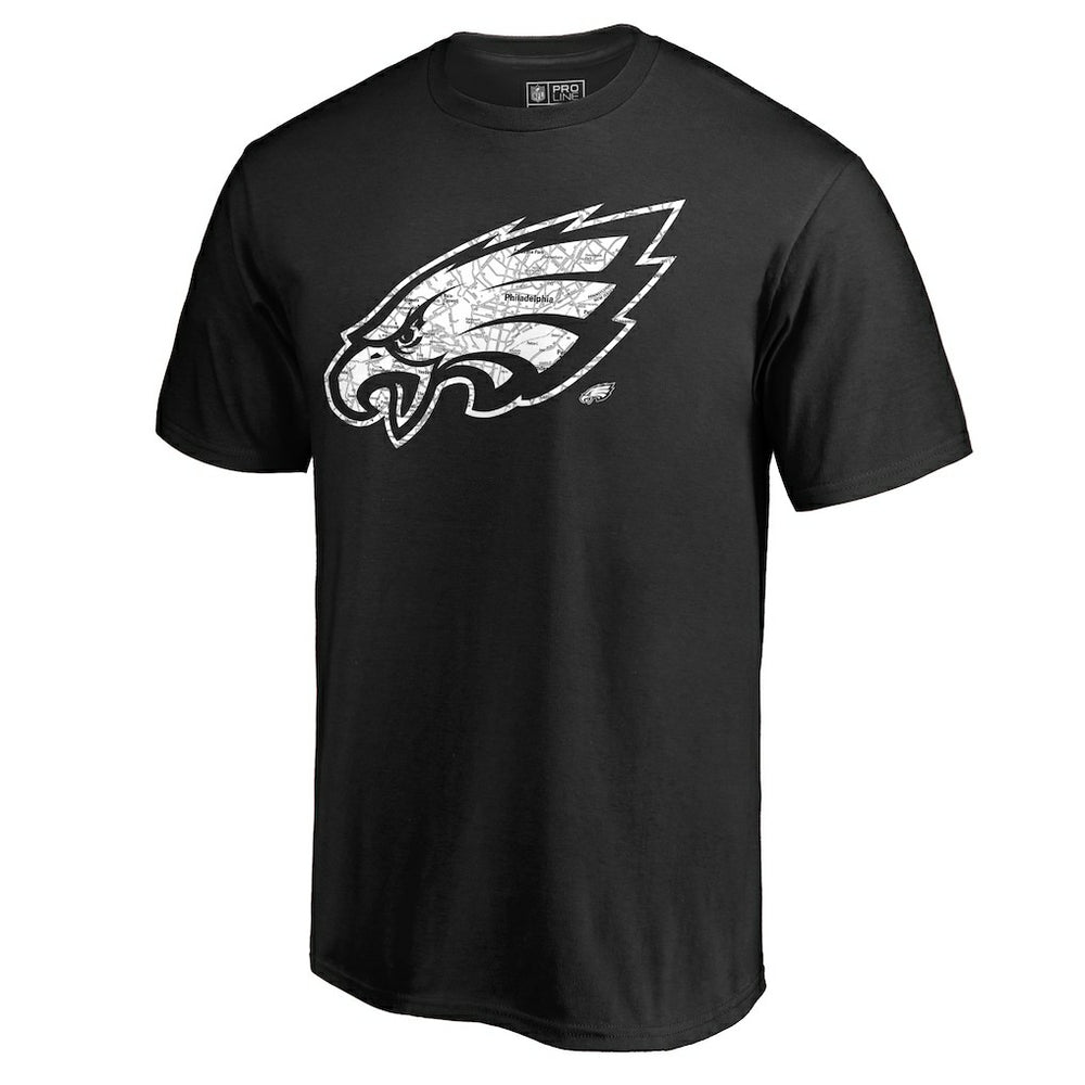 Philadelphia Eagles Hometown Collection On The Map T-Shirt Black | NFL