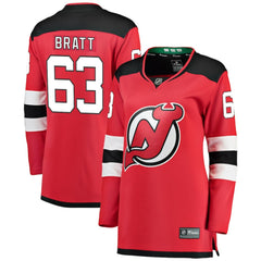 Jesper Bratt New Jersey Devils Fanatics Women's Home Breakaway Player Jersey - Red - NHL