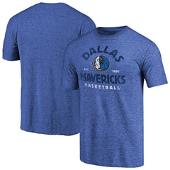 Dallas Mavericks Vintage Arch Tri-Blend T-Shirt Royal - NBA