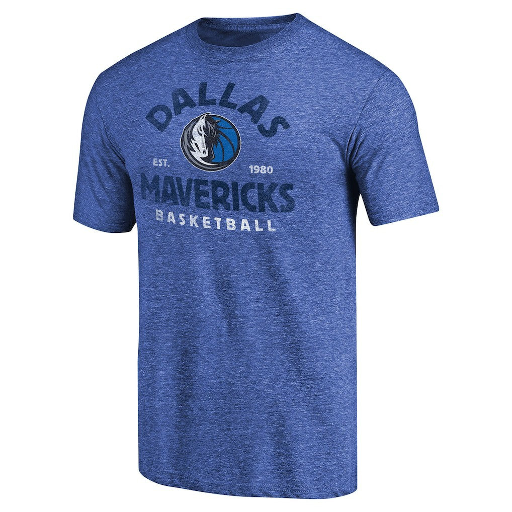 Dallas Mavericks Vintage Arch Tri-Blend T-Shirt Royal - NBA