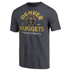 Denver Nuggets Vintage Arch Tri-Blend T-Shirt Navy - NBA