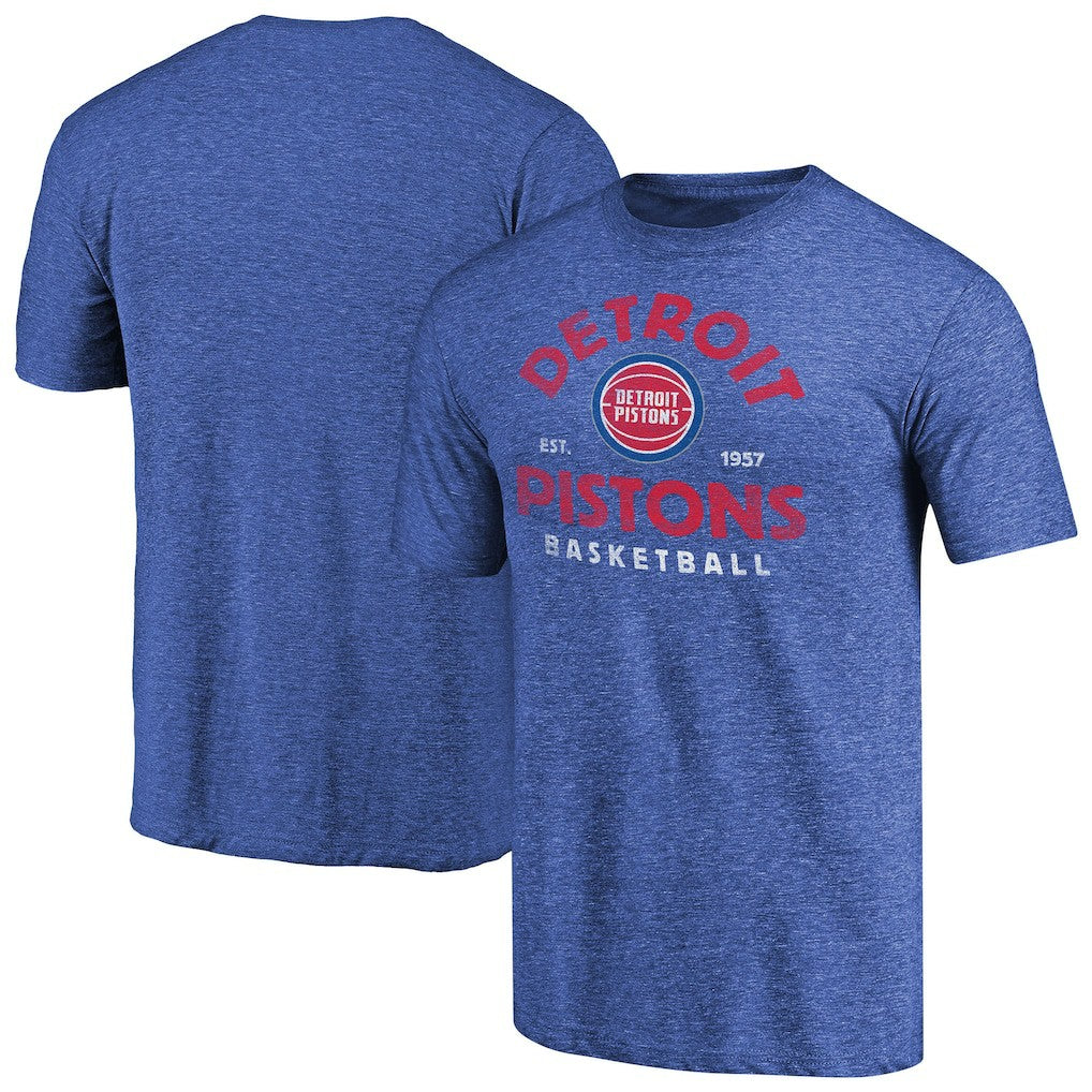 Detroit Pistons Vintage Arch Tri-Blend T-Shirt Royal - NBA