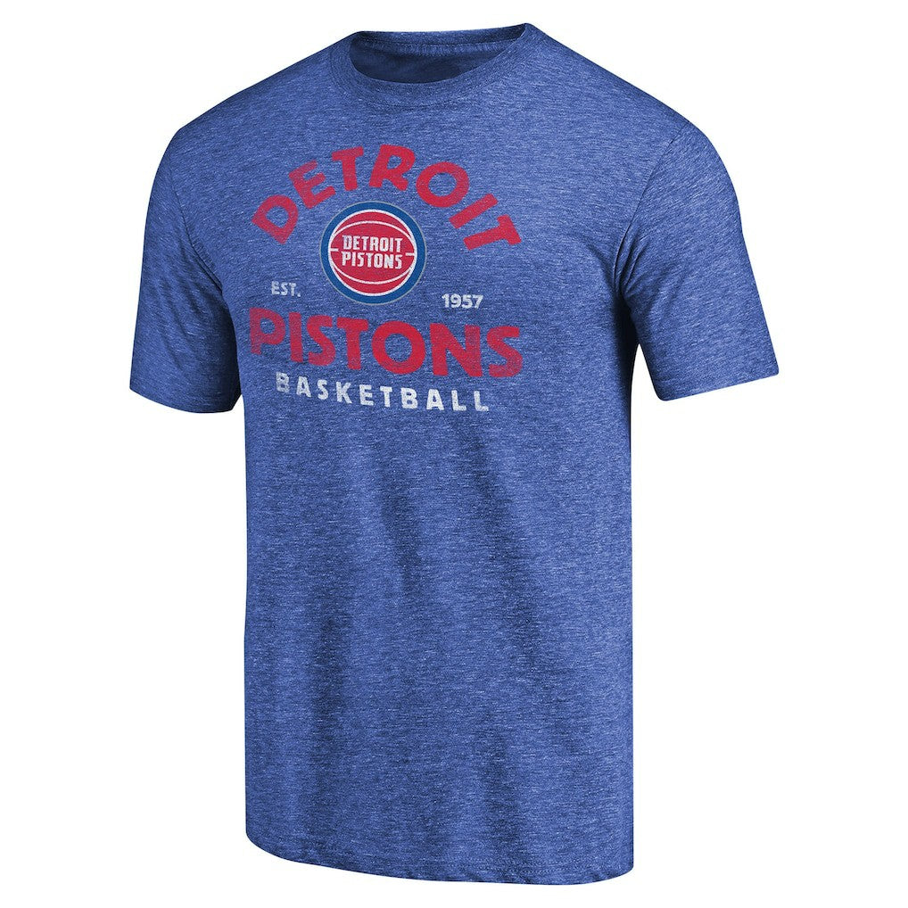Detroit Pistons Vintage Arch Tri-Blend T-Shirt Royal - NBA