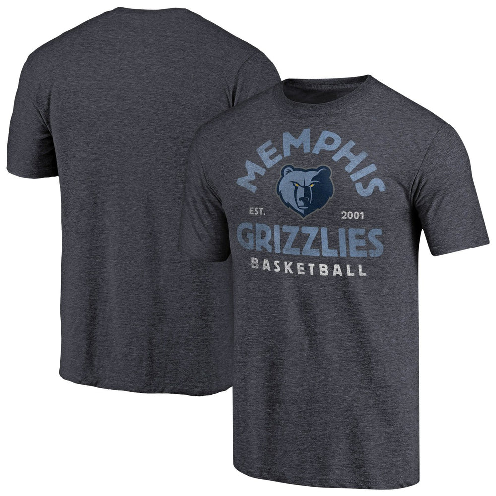 Memphis Grizzlies Vintage Arch Tri-Blend T-Shirt Navy - NBA