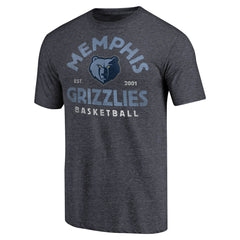 Memphis Grizzlies Vintage Arch Tri-Blend T-Shirt Navy - NBA