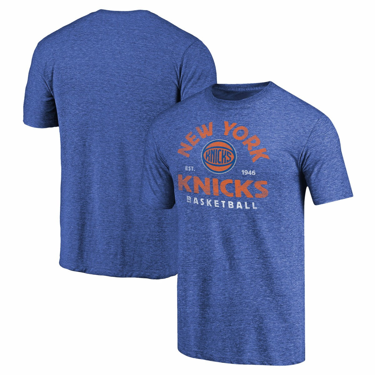 New York Knicks Vintage Arch Tri-Blend T-Shirt Royal - NBA