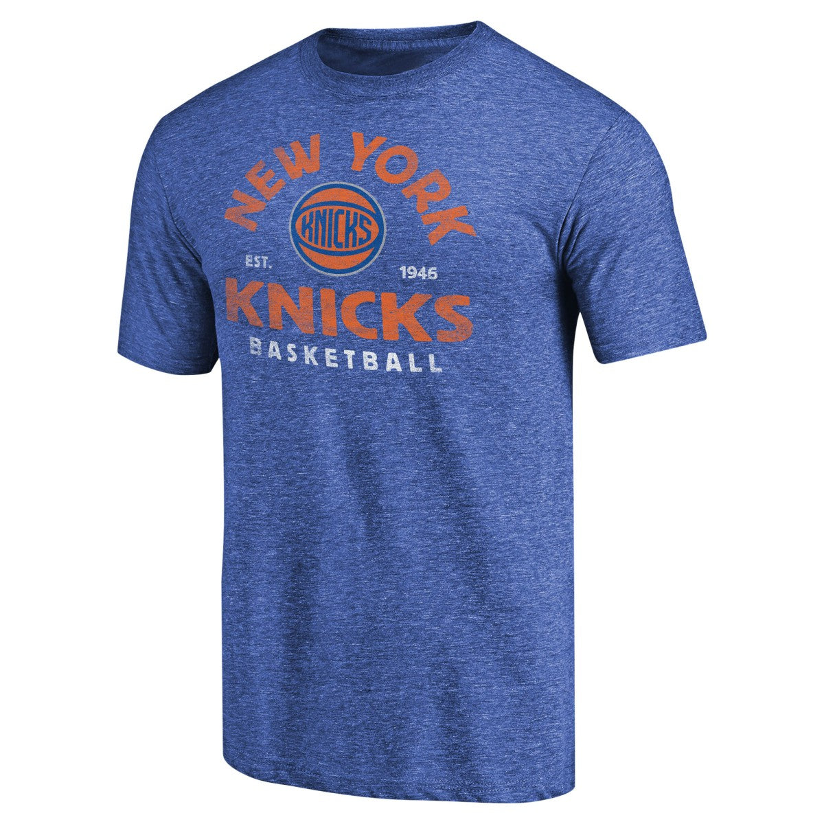 New York Knicks Vintage Arch Tri-Blend T-Shirt Royal - NBA
