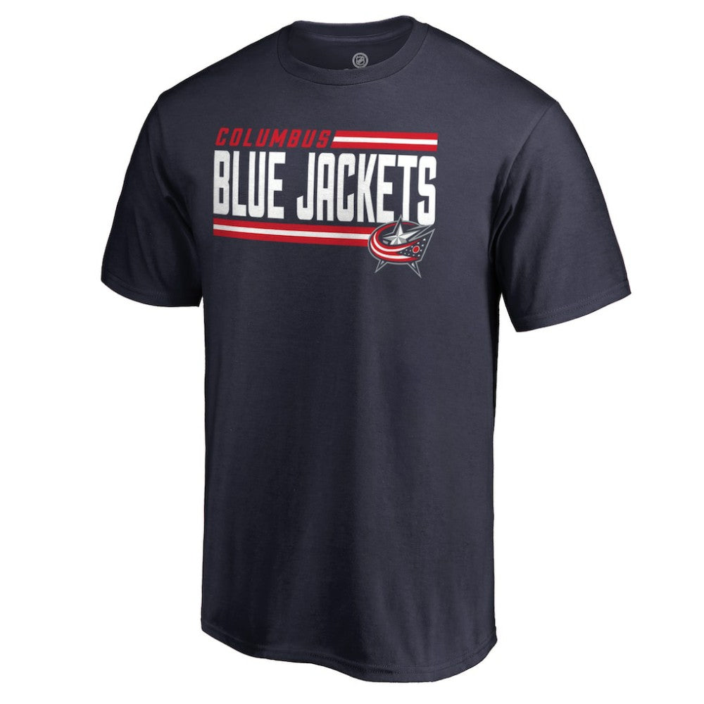 Columbus Blue Jackets Iconic Collection On Side Stripe T-Shirt - Navy - NHL