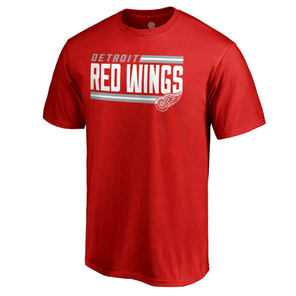 Detroit Red Wings Iconic Collection On Side Stripe T-Shirt - Red - NHL